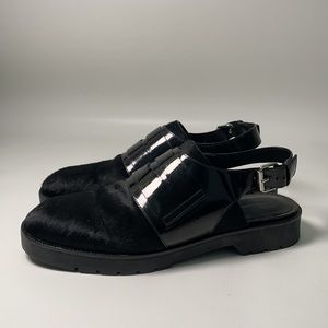 Alexander Wang Calf Hair and Patent Leather Loafers - sz 39